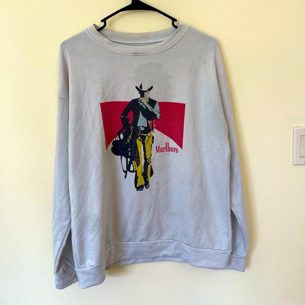 Marlboro Man light crew neck sweatshirt size M - L